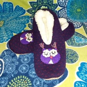 Plush House Slippers Owl Design Size M 7-8 Brand New NWOT